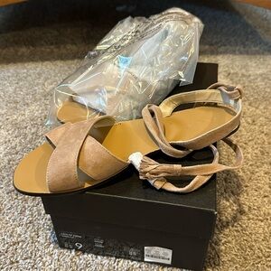 J Crew tan suede lace up sandals